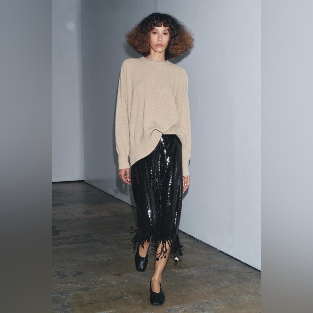 ZARA SEQUIN LONG SKIRT ZW COLLECTION - Picture 13 of 17